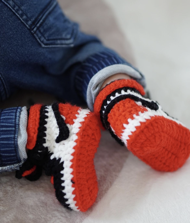 Baby Crochet Sneakers - AJ1 Chicago - Baby Sneakers Shop - unisex baby crochet shoes